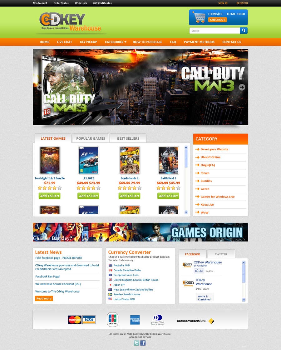 
                                                                                                                        Proposition n°                                            7
                                         du concours                                             Website Design for CDKEY Warehouse for interspire shopping cart
                                        
