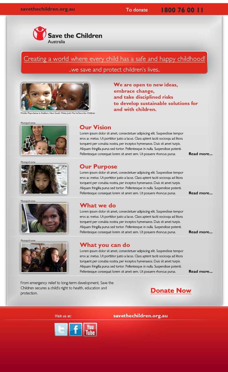 Konkurrenceindlæg #48 for                                                 HTML Email for Save the Children Australia
                                            