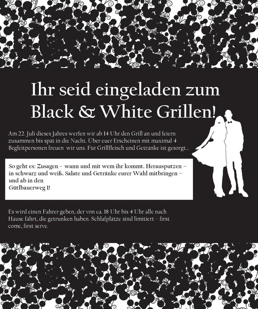 Kilpailutyö #13 kilpailussa                                                 Design an Invitation for a cool Black and White Party, printable
                                            