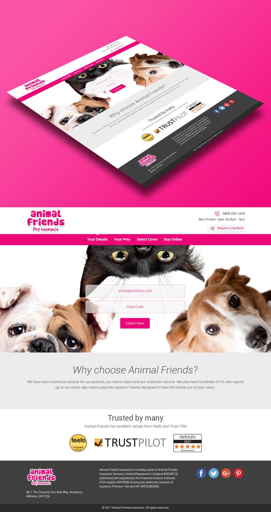Entry #1 by sudipduttakol for Design a Pet Insurance Website Mockup |  Freelancer