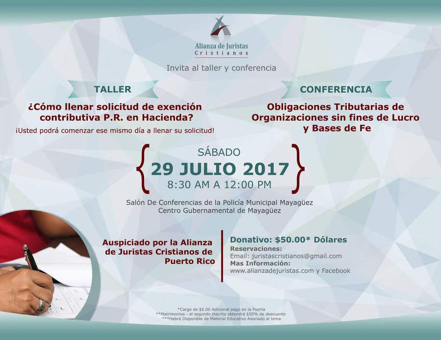Participación en el concurso Nro.9 para                                                 Flyer for workshop/conference
                                            