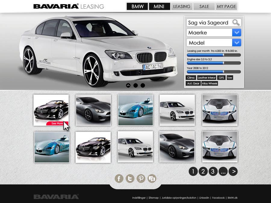 Konkurransebidrag #2 i                                                 Website Design for Bavaria KBH (Car Leasing + Finansing website)
                                            