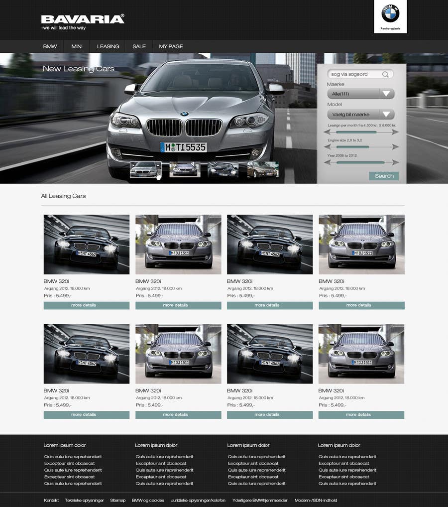 Proposition n°46 du concours                                                 Website Design for Bavaria KBH (Car Leasing + Finansing website)
                                            