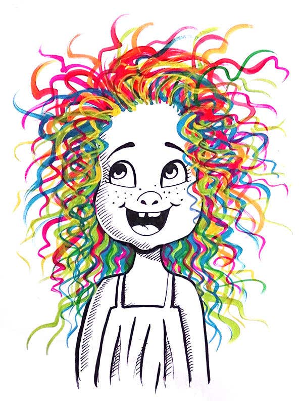 Entry #159 by artist4 for Draw /Sketch type of drawing of real  person with neon rainbow hair | Freelancer