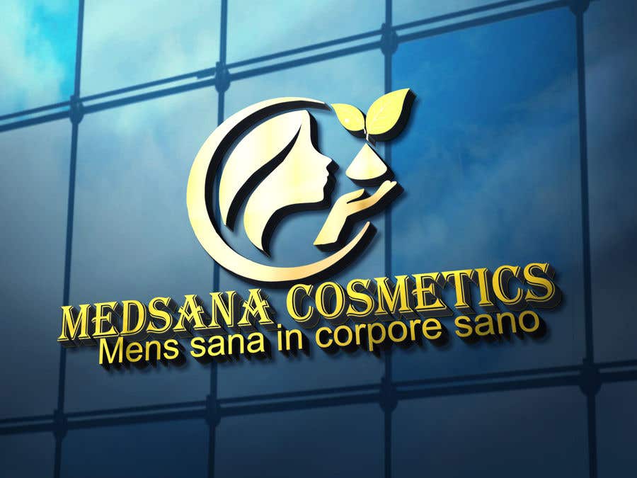 Proposta in Concorso #8 per                                                 logo for my business. Its about natural home-made cosmetics (cremes, soaps etc) witch are also terapeutical. The name is "medsana cosmetics". slogan is "mens sana in corpore sano" . Maybe a woman shape from the side holding something like a chamomile
                                            