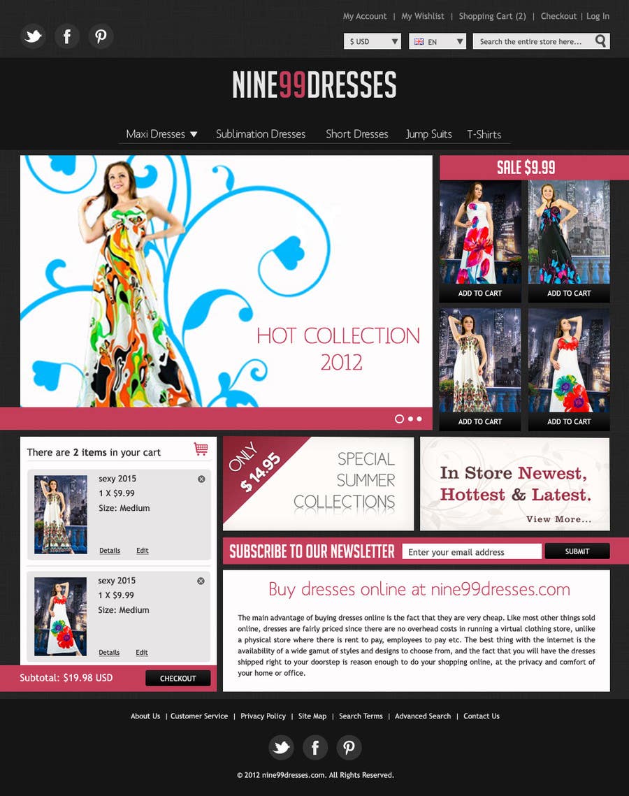 Intrarea #41 pentru concursul „                                                Website Design for Dresses Fashion Site
                                            ”