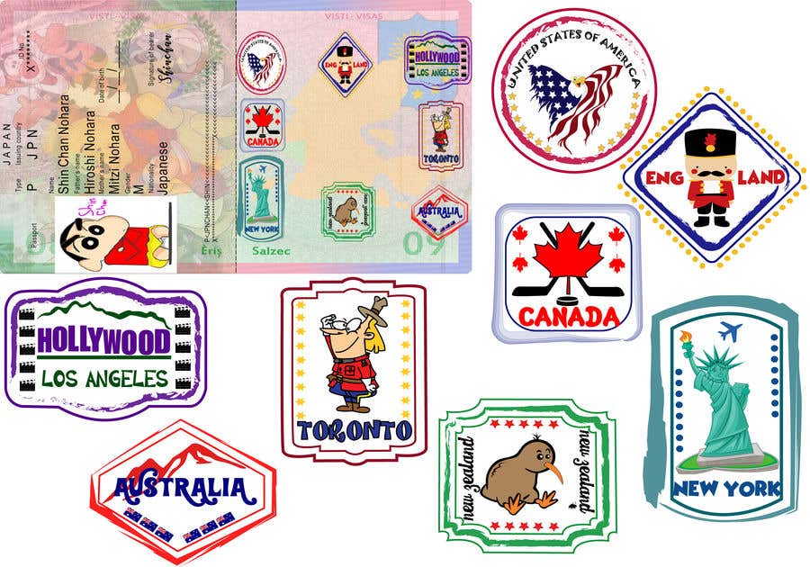 Natečajni vnos #30 za                                                 FUN and responsive passport and destination stamps design for SAAS
                                            