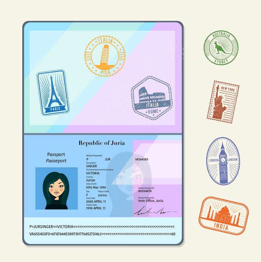 Konkurransebidrag #32 i                                                 FUN and responsive passport and destination stamps design for SAAS
                                            