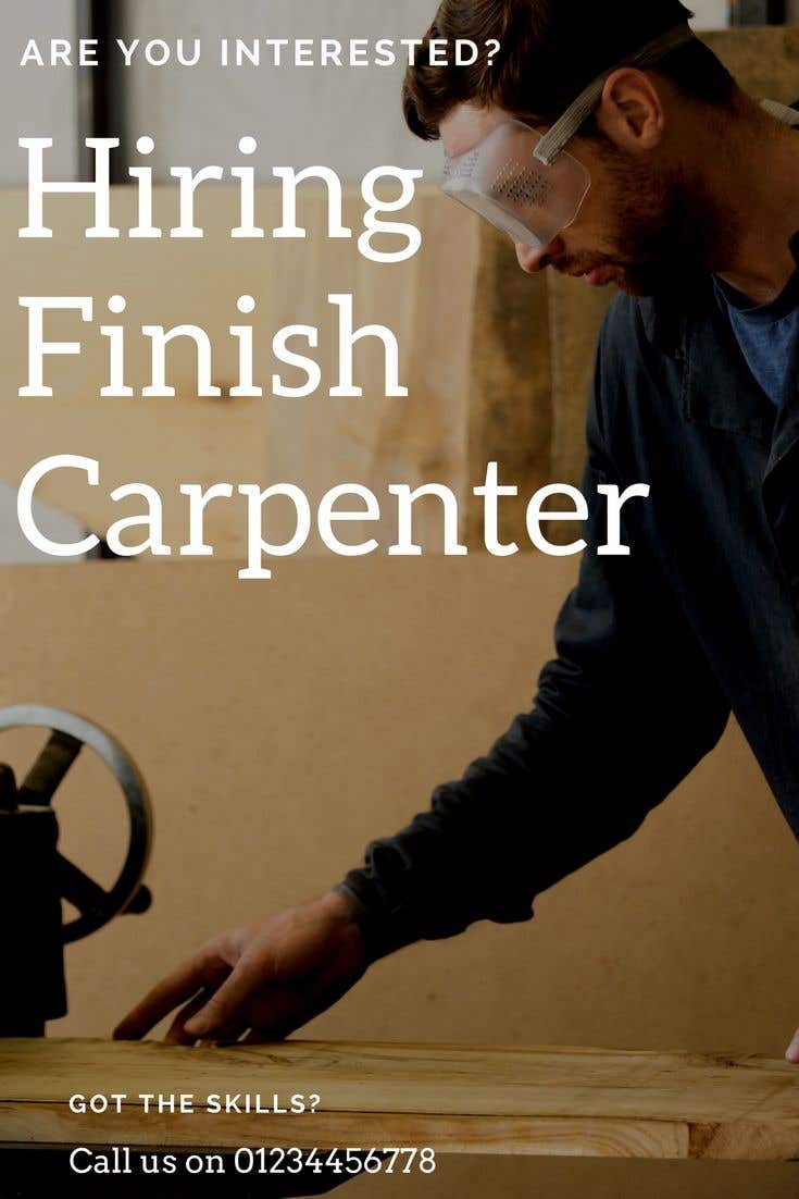 Proposta in Concorso #4 per                                                 I have a Moulding business and I’m looking to hire experienced finish carpenters to install all types of doors trim. Please provide me with a advertising poster both in Spanish and English.

I am looking for a poster to advertise the job openings thanks
                                            