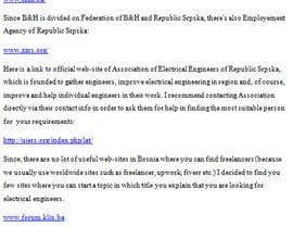 #6 สำหรับ —Bosnia and Herzegovina— I need 5 websites for recruiting freelance electrical engineers in Bosnia and Herzegovina โดย idanat44