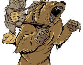 #23 za Illustration of Bigfoot riding a grizzly bear od samcomics
