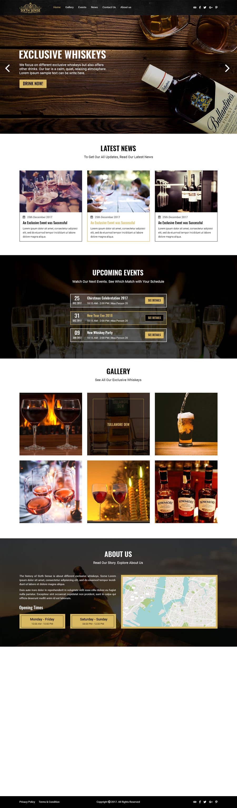Penyertaan Peraduan #20 untuk                                                 Create a website design for a whiskey bar
                                            