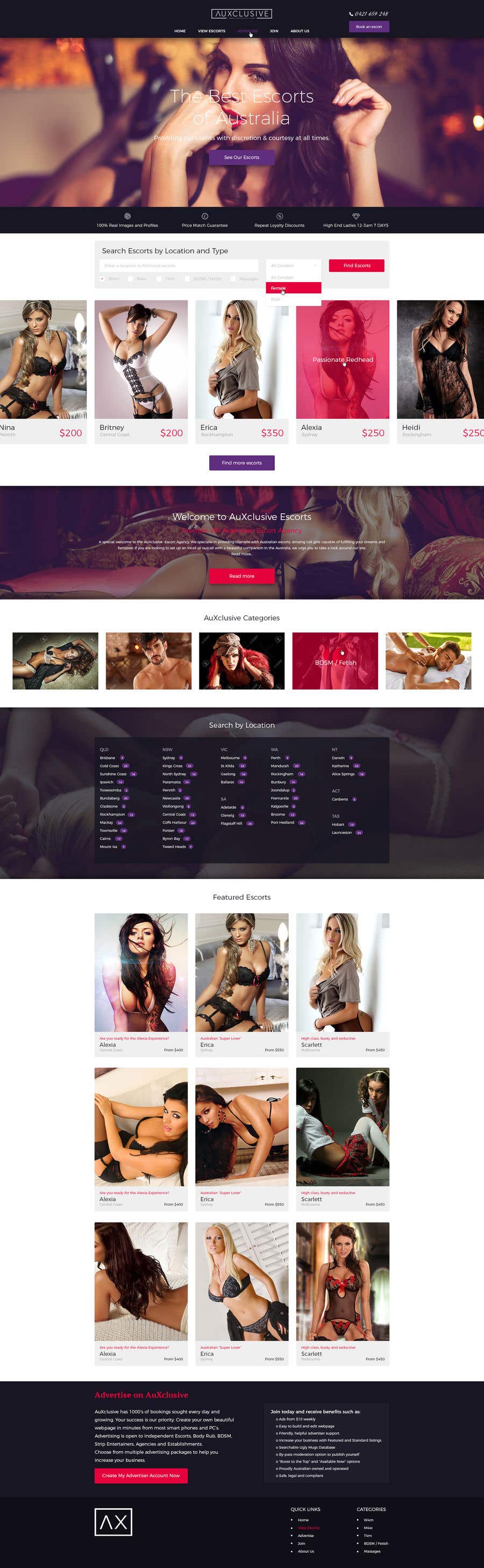 Contest Entry #5 for                                                 Design a Website home page for a dating / escorts website
                                            