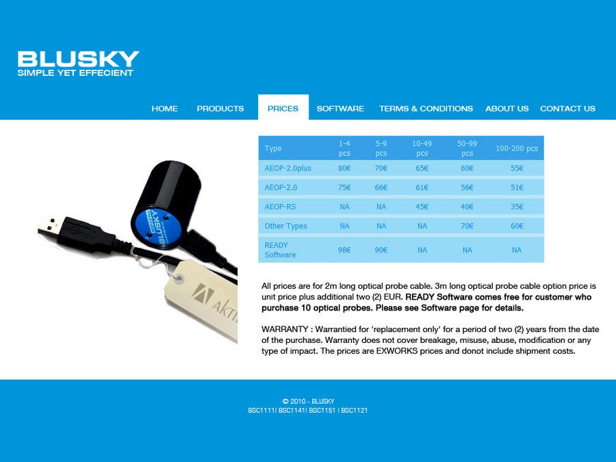 Конкурсна заявка №64 для                                                 Website Design for BLUSKY optical probes
                                            
