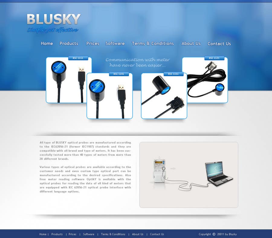 Konkurransebidrag #85 i                                                 Website Design for BLUSKY optical probes
                                            