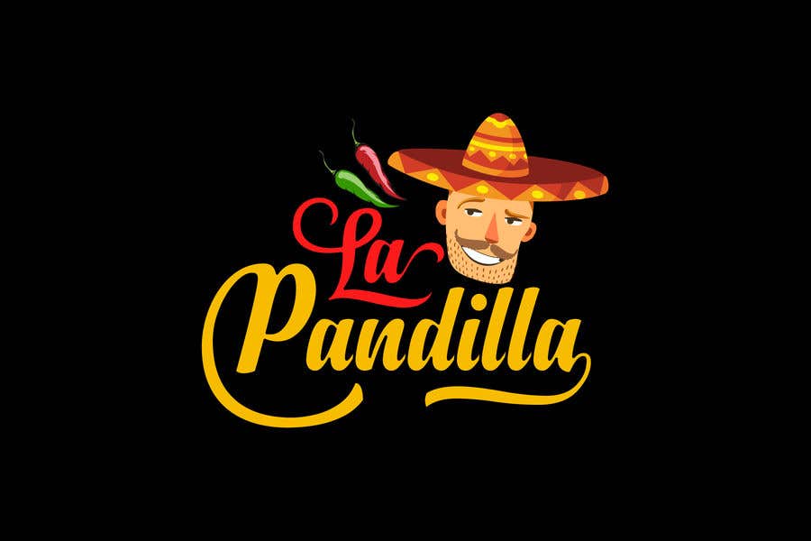 #69. pályamű a(z)                                                  A creative and unique logo for a mexican restaurant called La Pandilla 
The name means in English (the gang)
I need to see crazy ideas
No generic ideas or standard logo templates or copies from other logos will be accepted
                                             versenyre