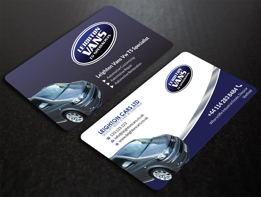 
                                                                                                                        Konkurrenceindlæg #                                            21
                                         for                                             Design some Business Cards for Leighton Vans VW T5 Specialist
                                        