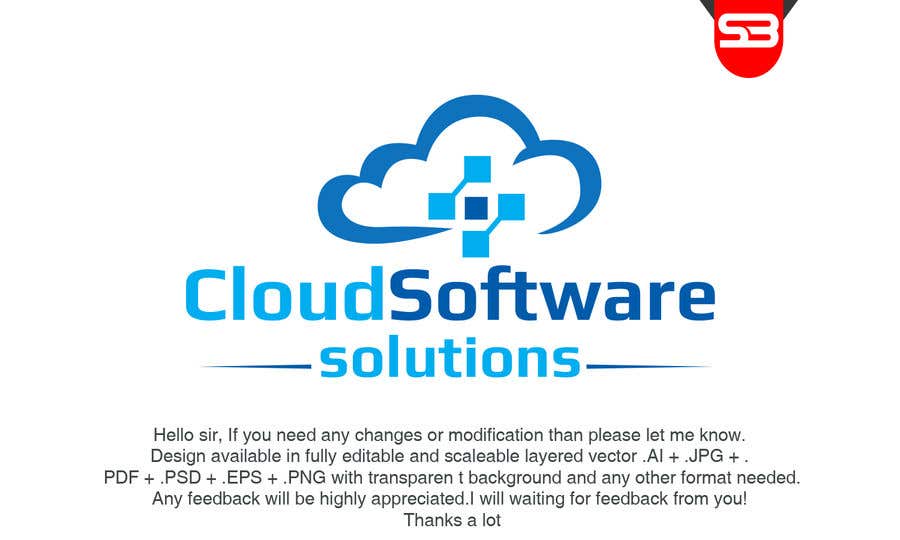 Penyertaan Peraduan #383 untuk                                                 Logo for Cloud Software
                                            