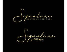 #33 for I need a logo design for a boutique and cafe. The shop&#039;s name is &quot;Signiture Boutique and Cafe&quot; 
Colors of the logo: 
- golden
- black 
The writing of the word Signiture is to be as a real signiture style. by Inventeour