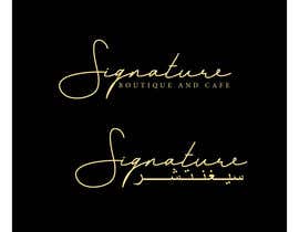 #34 for I need a logo design for a boutique and cafe. The shop&#039;s name is &quot;Signiture Boutique and Cafe&quot; 
Colors of the logo: 
- golden
- black 
The writing of the word Signiture is to be as a real signiture style. by Inventeour