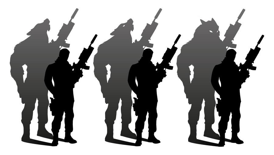 Proposition n°34 du concours                                                 Design a Logo of a soldier / wolf silhouette
                                            