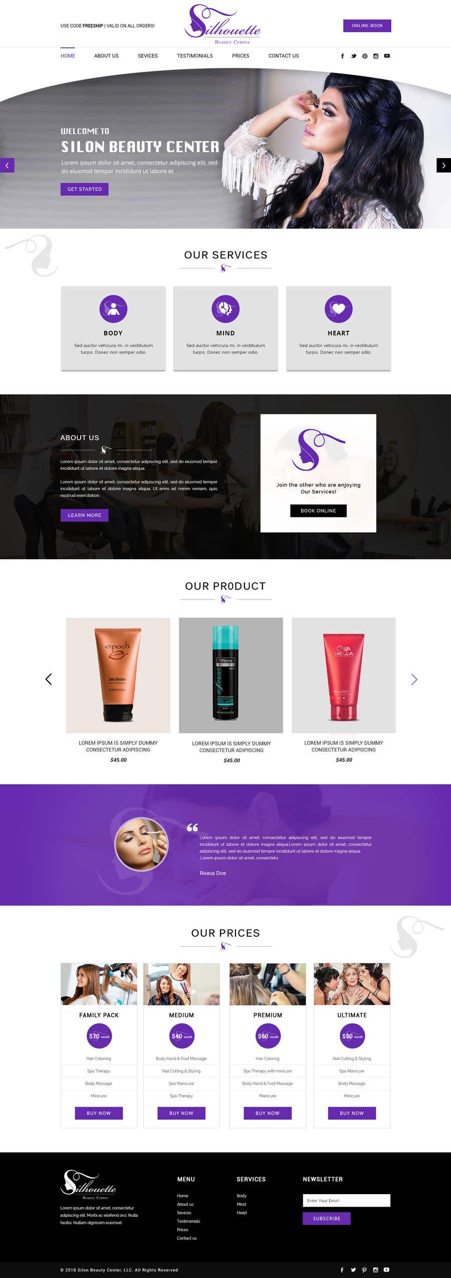 Contest Entry #20 for                                                 Design a Website Mockup / wordpress templete for Ladies Salon
                                            