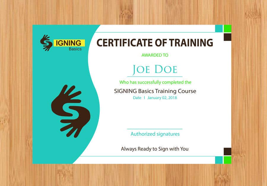 Contest Entry #84 for                                                 Certificate of Training
                                            