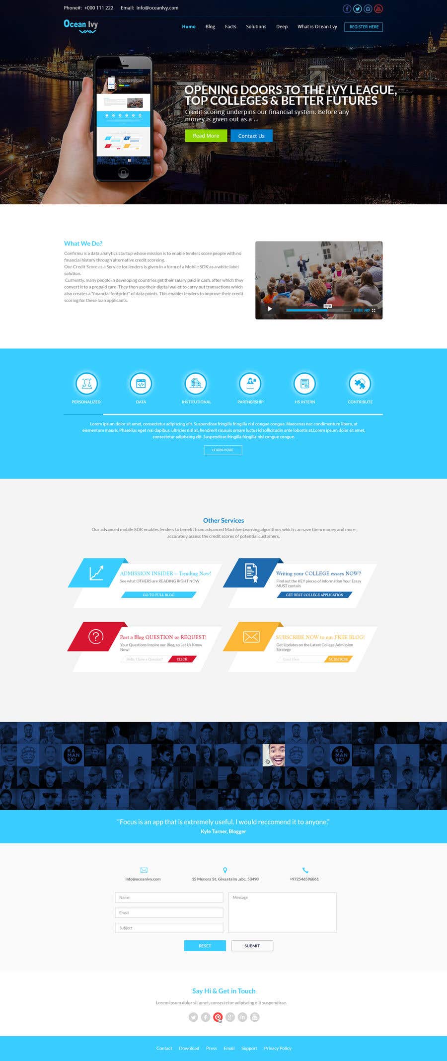 Proposition n°15 du concours                                                 Website Mockup of 1 landing home page, based on a Wordpress Theme
                                            