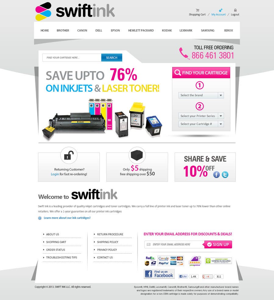 
                                                                                                            Proposition n°                                        65
                                     du concours                                         Website Design for Swift Ink
                                    