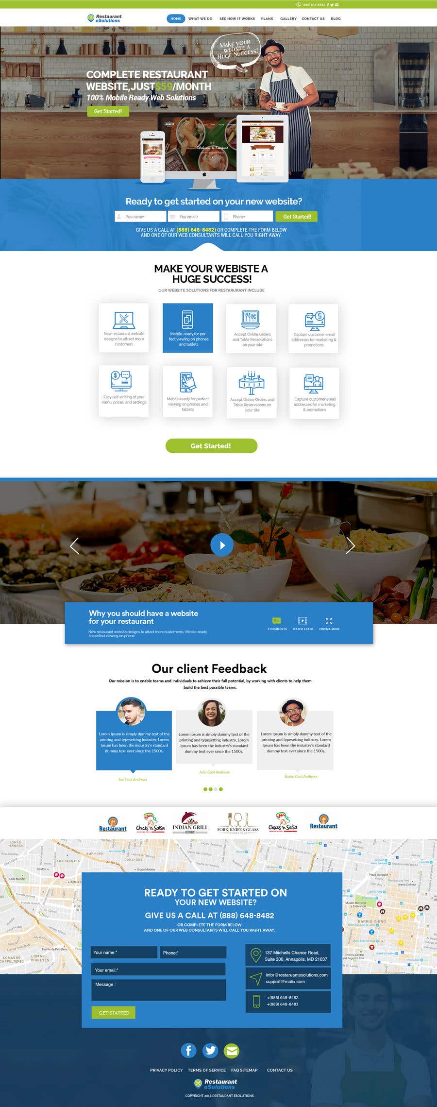 Contest Entry #65 for                                                 Re-design a Landing Page (for a company that builds websites for restaurants)
                                            