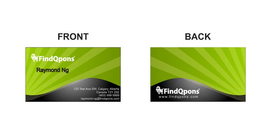 Tävlingsbidrag #15 för                                                 Business Card Design for FindQpons.com
                                            