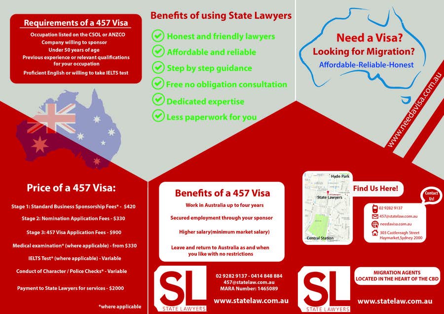 Contest Entry #4 for                                                 Design a Brochure for Need a Visa and State Lawyers
                                            