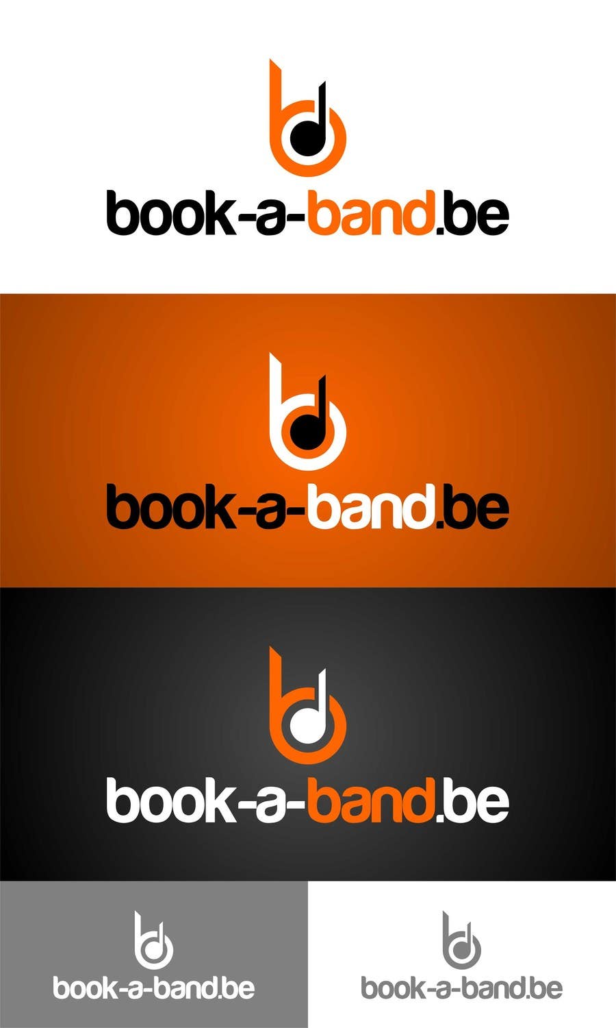 
                                                                                                                        Inscrição nº                                             230
                                         do Concurso para                                             Logo Design for book-a-band.be
                                        