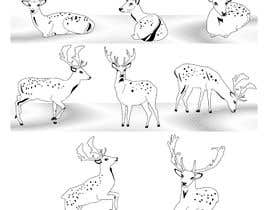 #31 für Vector bw illustrations of deer set (6-8 coordinating images) von letindorko2