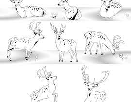 #41 für Vector bw illustrations of deer set (6-8 coordinating images) von letindorko2