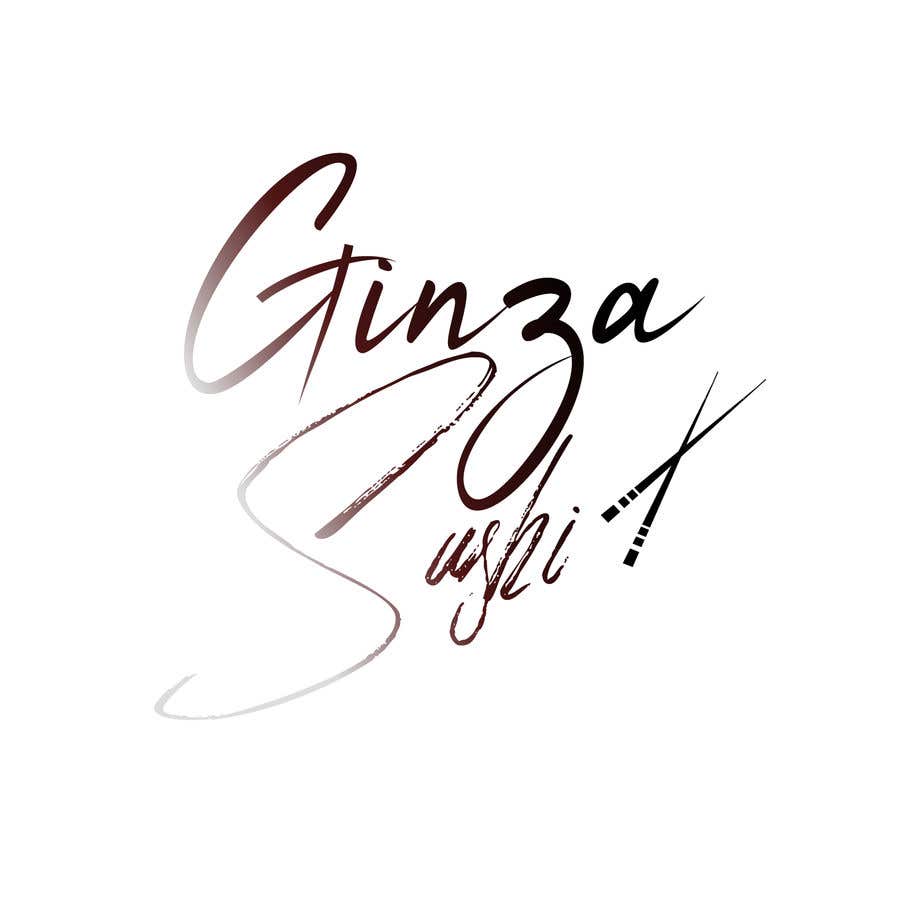 Συμμετοχή Διαγωνισμού #128 για                                                 Logo design for new restaurant. The name is Ginza Sushi. 

We are looking for classy logo with maroon, Black and touches of silver (silver bc of the meaning). Would also like a brushstroke look but a highly visible name.
                                            