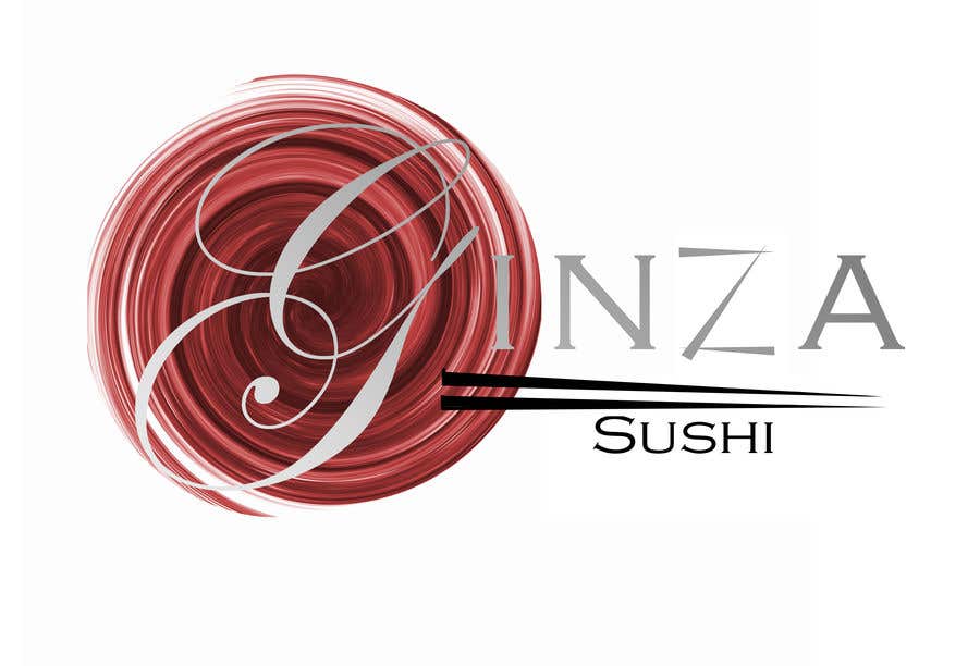 Συμμετοχή Διαγωνισμού #136 για                                                 Logo design for new restaurant. The name is Ginza Sushi. 

We are looking for classy logo with maroon, Black and touches of silver (silver bc of the meaning). Would also like a brushstroke look but a highly visible name.
                                            