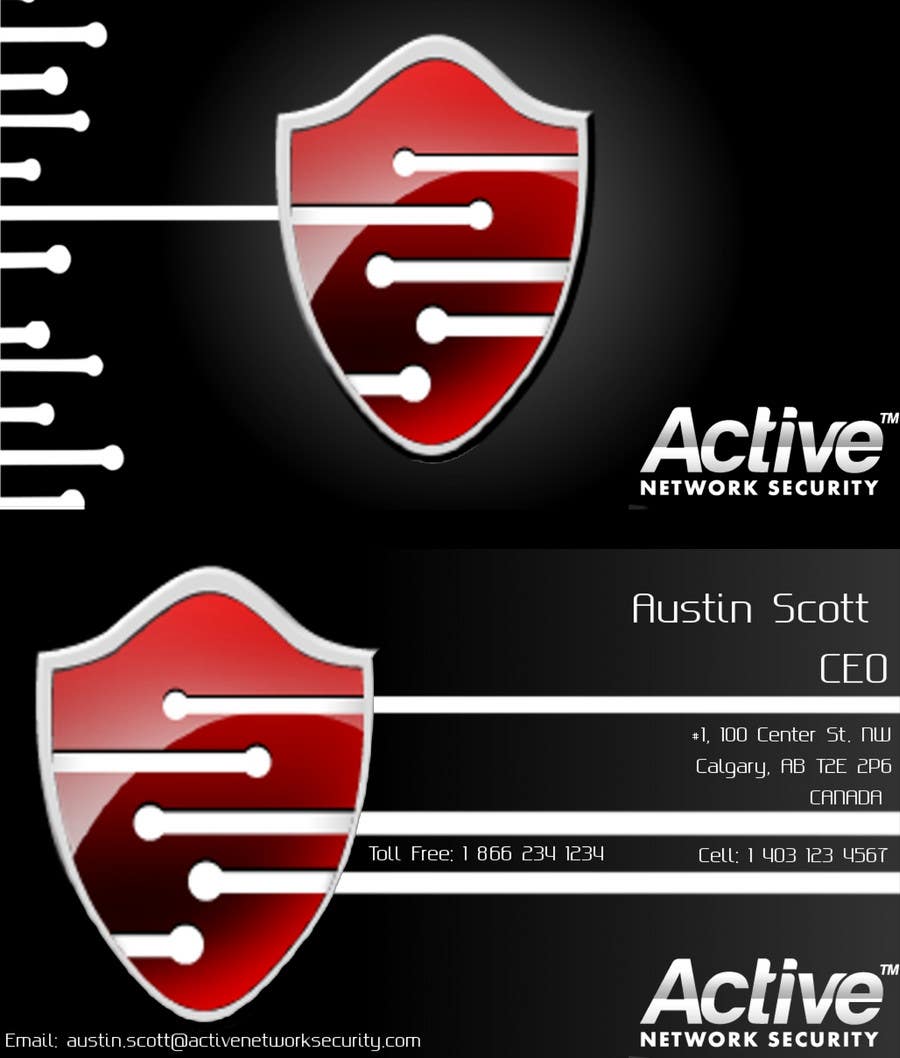 Contest Entry #144 for                                                 Business Card Design for Active Network Security.com
                                            