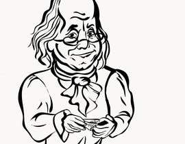 #12 ， Line art of Benjamin Franklin rolling a cigarette 来自 movena