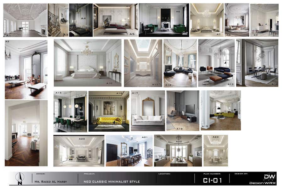 Participación en el concurso Nro.3 para                                                 Verified: Interior Design for a Villa_ Stage I _Ground Floor. New-Classic Design with Minimalist style
                                            