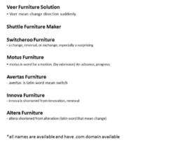 #160 untuk Help choose a furniture company name!  I need a company name and two product names. oleh tijanatodorovic