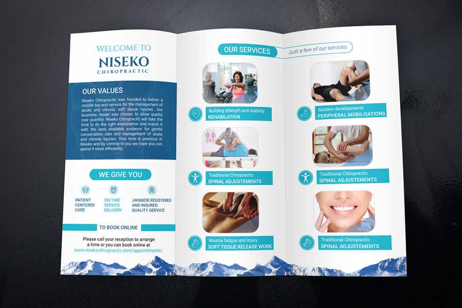 Participación en el concurso Nro.9 para                                                 Design a brochure for Niseko Chiropractic
                                            