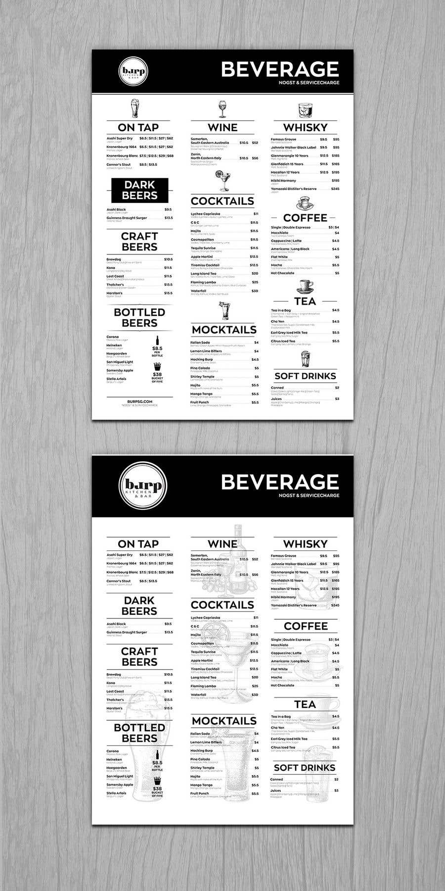 Konkurrenceindlæg #7 for                                                 Build me a bar beverage menu
                                            