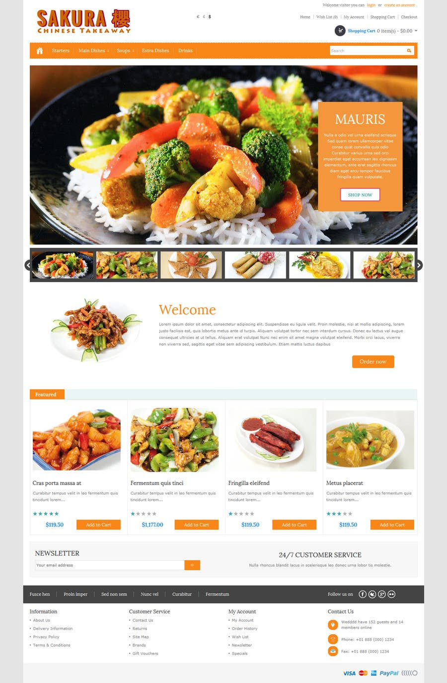 Penyertaan Peraduan #24 untuk                                                 Design template for Opencart fast food takeaway website
                                            