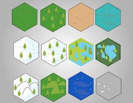 #27 untuk Hexagonal tile spritesheet with grass, marsh, tundra tiles, etc. oleh ammarsohail702