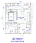 gabeetu tarafından Design a layout of a two bedroom flat, including furniture. için no 18