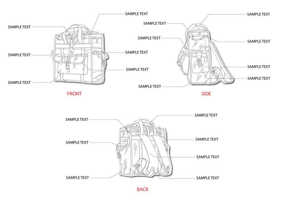 Inscrição nº 12 do Concurso para                                                 Line drawing of Clear Backpacks
                                            