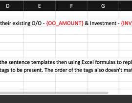 nº 14 pour Build an Excel sheet that uses options to write sentences par yhf8377 