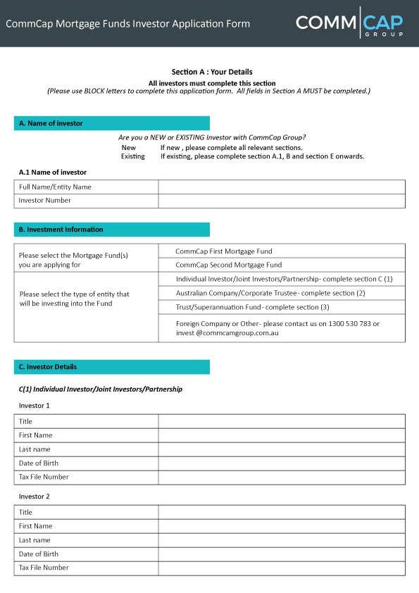Natečajni vnos #2 za                                                 Design editable PDF Application Form
                                            