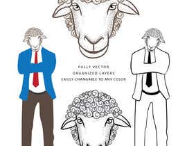 #34 para Sheep head vector illustration de rafaislam